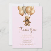 We kunnen boho Teddy Bear Baby shower afwachten. Bedankkaart (Voorkant)