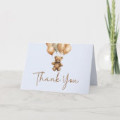 We kunnen boho Teddy Bear Baby shower afwachten. Bedankkaart (Voorkant)