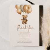 We kunnen boho Teddy Bear Baby shower afwachten. Bedankkaart