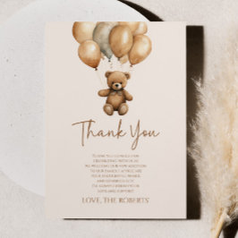 We kunnen boho Teddy Bear Baby shower afwachten. Bedankkaart