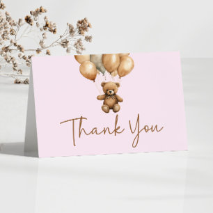 We kunnen boho Teddy Bear Baby shower afwachten. Bedankkaart