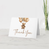 We kunnen boho Teddy Bear Baby shower afwachten. Bedankkaart (Voorkant)