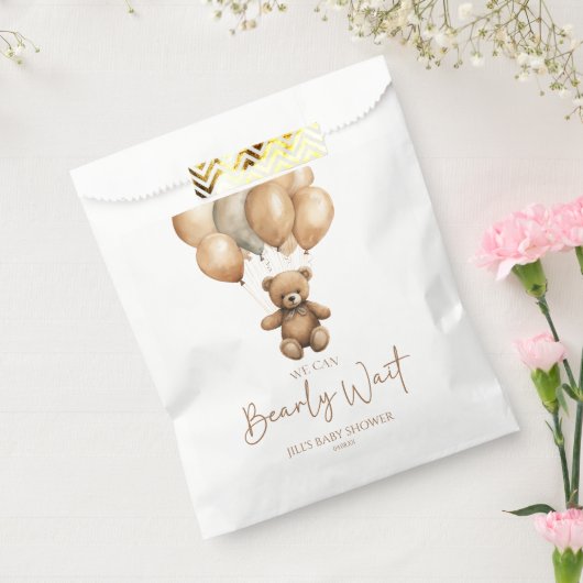 We kunnen boho Teddy Bear Baby shower afwachten. Bedankzakje (Gezegeld)