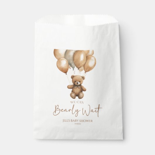 We kunnen boho Teddy Bear Baby shower afwachten. Bedankzakje (Voorkant)