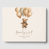 We kunnen boho Teddy Bear Baby shower afwachten. Gastenboek (Achterkant)