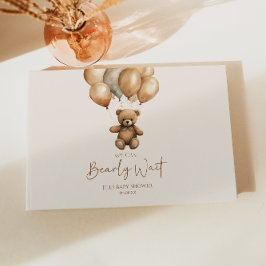 We kunnen boho Teddy Bear Baby shower afwachten. Gastenboek