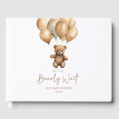 We kunnen boho Teddy Bear Baby shower afwachten. Gastenboek (Voorkant)