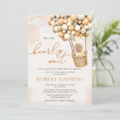We kunnen boho Teddy Bear Baby shower afwachten. Kaart (Staand voorkant)