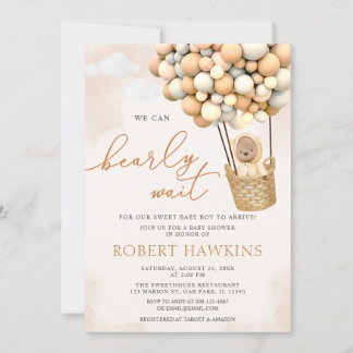 We kunnen boho Teddy Bear Baby shower afwachten. Kaart
