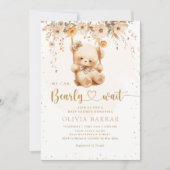 We kunnen boho Teddy Bear Baby shower afwachten. Kaart (Voorkant)