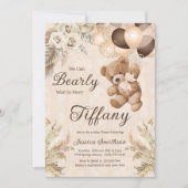 We kunnen boho Teddy Bear Baby shower afwachten. Kaart (Voorkant)