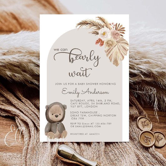 We kunnen boho Teddy Bear Baby shower afwachten. Kaart