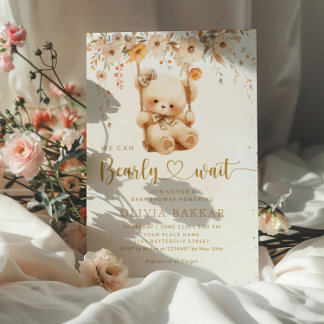 We kunnen boho Teddy Bear Baby shower afwachten. Kaart
