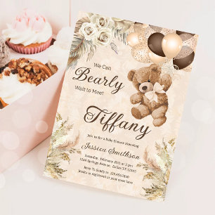 We kunnen boho Teddy Bear Baby shower afwachten. Kaart