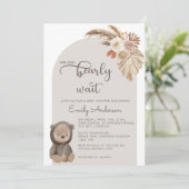 We kunnen boho Teddy Bear Baby shower afwachten. Kaart (Staand voorkant)
