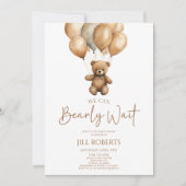 We kunnen boho Teddy Bear Baby shower afwachten. Kaart (Voorkant)