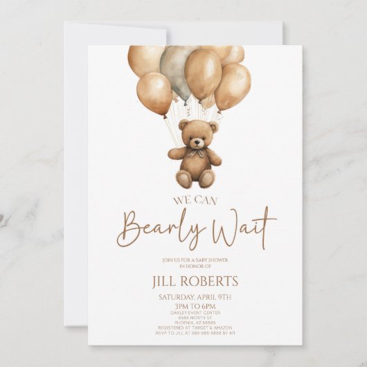 We kunnen boho Teddy Bear Baby shower afwachten. Kaart (Voorkant)