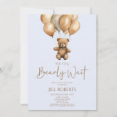 We kunnen boho Teddy Bear Baby shower afwachten. Kaart (Voorkant)