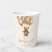 We kunnen boho Teddy Bear Baby shower afwachten. Papieren Bekers (Achterkant)