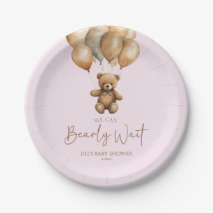 We kunnen boho Teddy Bear Baby shower afwachten. Papieren Bordje