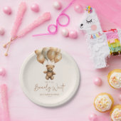 We kunnen boho Teddy Bear Baby shower afwachten. Papieren Bordje (Feest)