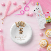 We kunnen boho Teddy Bear Baby shower afwachten. Papieren Kommen (Feest)