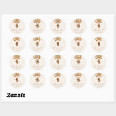 We kunnen boho Teddy Bear Baby shower afwachten. Ronde Sticker (Vel)