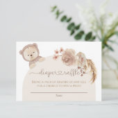 We kunnen boho Teddy Bear Diaper Raffle afwachten Informatiekaartje (Staand voorkant)