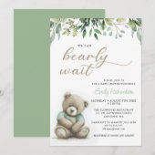 We kunnen Boy Boho Teddy Bear Baby shower nauwelij Kaart (Voorkant / Achterkant)
