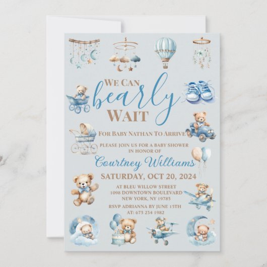 We kunnen de uitnodiging tot Baby shower afwachten (Voorkant)