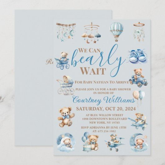 We kunnen de uitnodiging tot Baby shower afwachten (Voorkant / Achterkant)