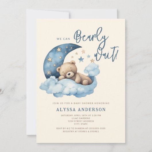 We kunnen de uitnodiging tot Baby shower afwachten (Voorkant)