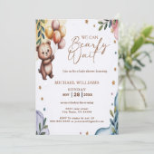 We kunnen de uitnodiging van Blue Boy Baby shower (Staand voorkant)