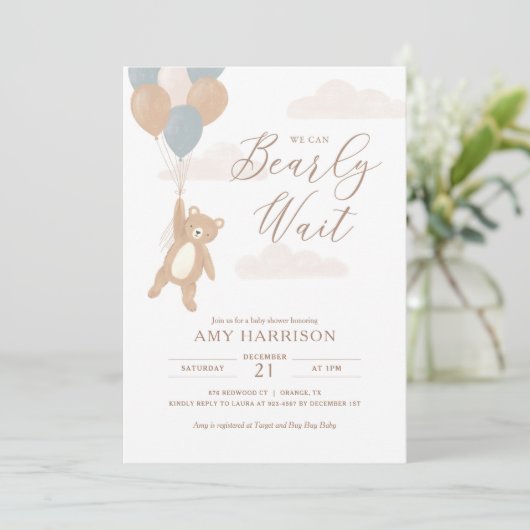 We kunnen de uitnodiging van Blue Boy Baby shower  (Staand voorkant)