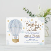 We kunnen de uitnodiging van het Beer Baby shower  (Staand voorkant)