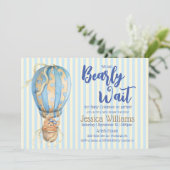 We kunnen de uitnodiging van het Beer Baby shower  (Staand voorkant)