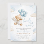 We kunnen de uitnodiging voor blauw Baby shower af (Voorkant)