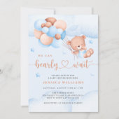 We kunnen de uitnodiging voor blauw Baby shower af (Voorkant)