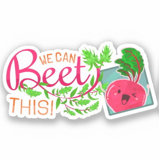 We kunnen dit krijgen! - Punny Garden Sticker (Voorkant)