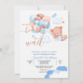 We kunnen een blauw Baby shower wachten. Kaart (Voorkant)