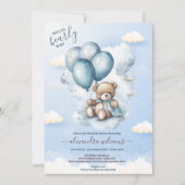 We kunnen een blauw Baby shower wachten. Kaart (Voorkant)