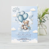 We kunnen een blauw Baby shower wachten. Kaart (Staand voorkant)