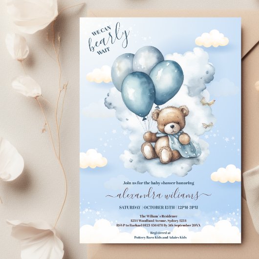 We kunnen een blauw Baby shower wachten. Kaart