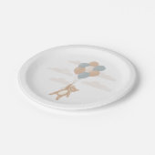 We kunnen een blauw Baby shower wachten. Papieren Bordje (Gekanteld)