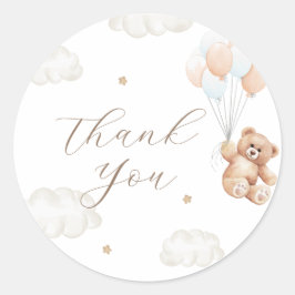 We kunnen een blauw Baby shower wachten. Ronde Sticker