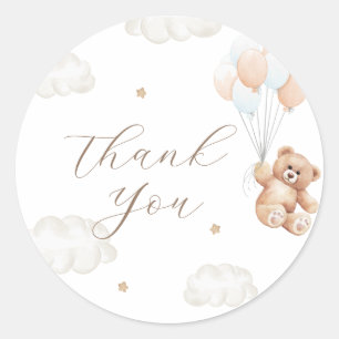 We kunnen een blauw Baby shower wachten. Ronde Sticker