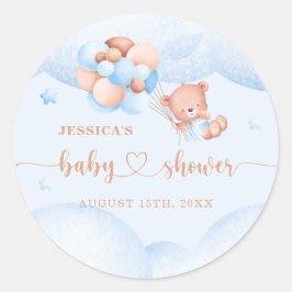 We kunnen een blauwe Baby shower Klassieke Ronde a Sticker