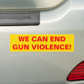 WE KUNNEN EEN EINDE MAKEN AAN HET PISTOOL GEWELD! BUMPERSTICKER (Op auto)