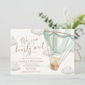 We kunnen een groene uitnodiging tot Baby shower a (Staand voorkant)