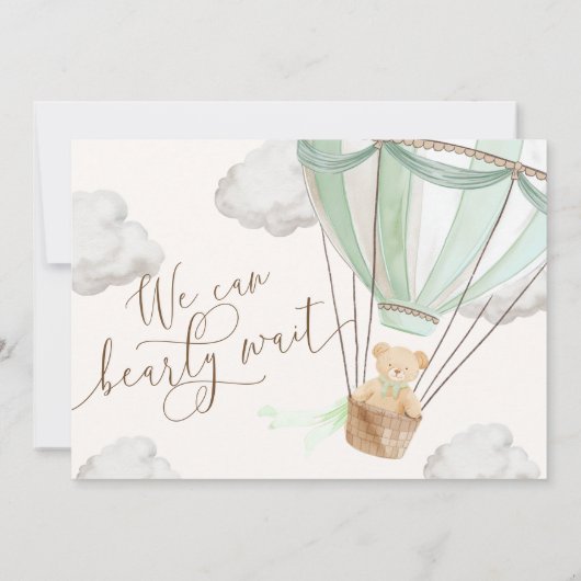 We kunnen een groene uitnodiging tot Baby shower a (Achterkant)